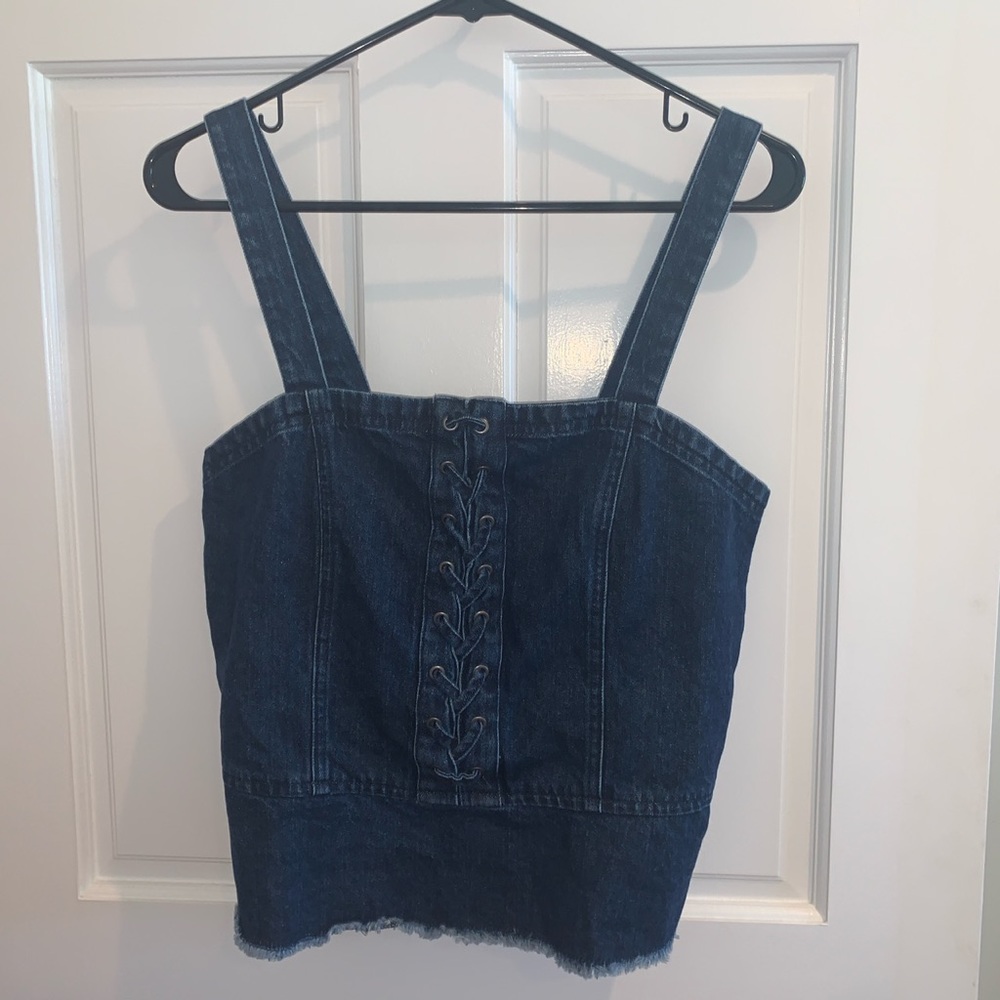 Denim cropped tank top